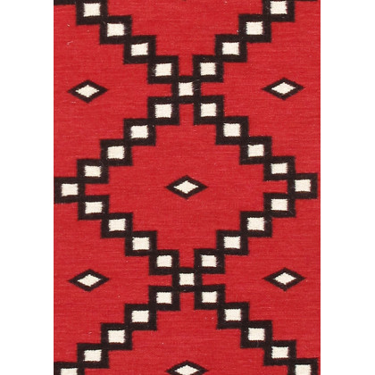 Pasargad - Tuscany Collection Flatweave Wool Area Rug in Red/Black, 31" x 98" (PNT-348 2.07x8)