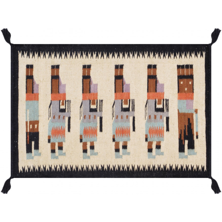 Pasargad - Tuscany Collection Flatweave Wool Area Rug in Ivory/Black, 26" x 38" (PNT-356 2x3)