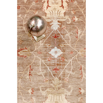 Pasargad - Farahan Collection Hand-Knotted Lamb's Wool Brown Area Rug 108'' x 150'' (POMID-32 9X13)