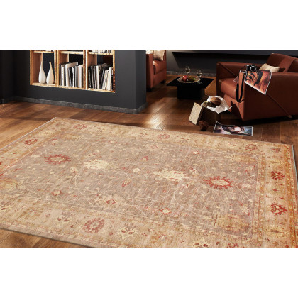 Pasargad - Farahan Collection Hand-Knotted Lamb's Wool Brown Area Rug 108'' x 150'' (POMID-32 9X13)