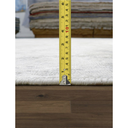 Pasargad Beverly Collection Hand-Loomed Bamboo Silk Area Rug - Silver/Brown, 144" x 180" (pop-8009 12x15)