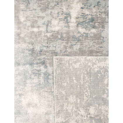 Pasargad Beverly Collection Hand-Loomed Bamboo Silk Area Rug - Silver/Blue, 120" x 168" (pop-8010 10x14)