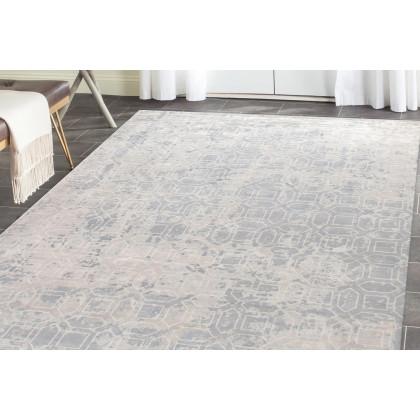 Pasargad Beverly Collection Hand-Loomed Gray Silk Rug (POP-8402 8X10) - 96'' x 120''