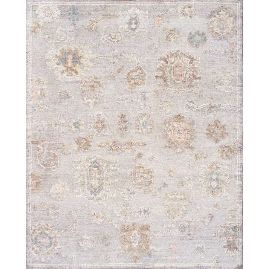Pasargad - Oushak Collection Hand-Knotted Wool Area Rug in Silver, 104" x 129" (POS-04 9x12)