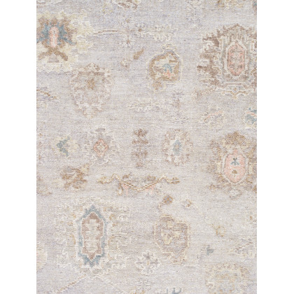 Pasargad - Oushak Collection Hand-Knotted Wool Area Rug in Silver, 104" x 129" (POS-04 9x12)