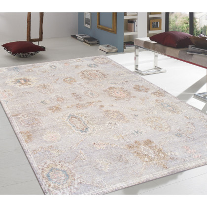 Pasargad - Oushak Collection Hand-Knotted Wool Area Rug in Silver, 104" x 129" (POS-04 9x12)
