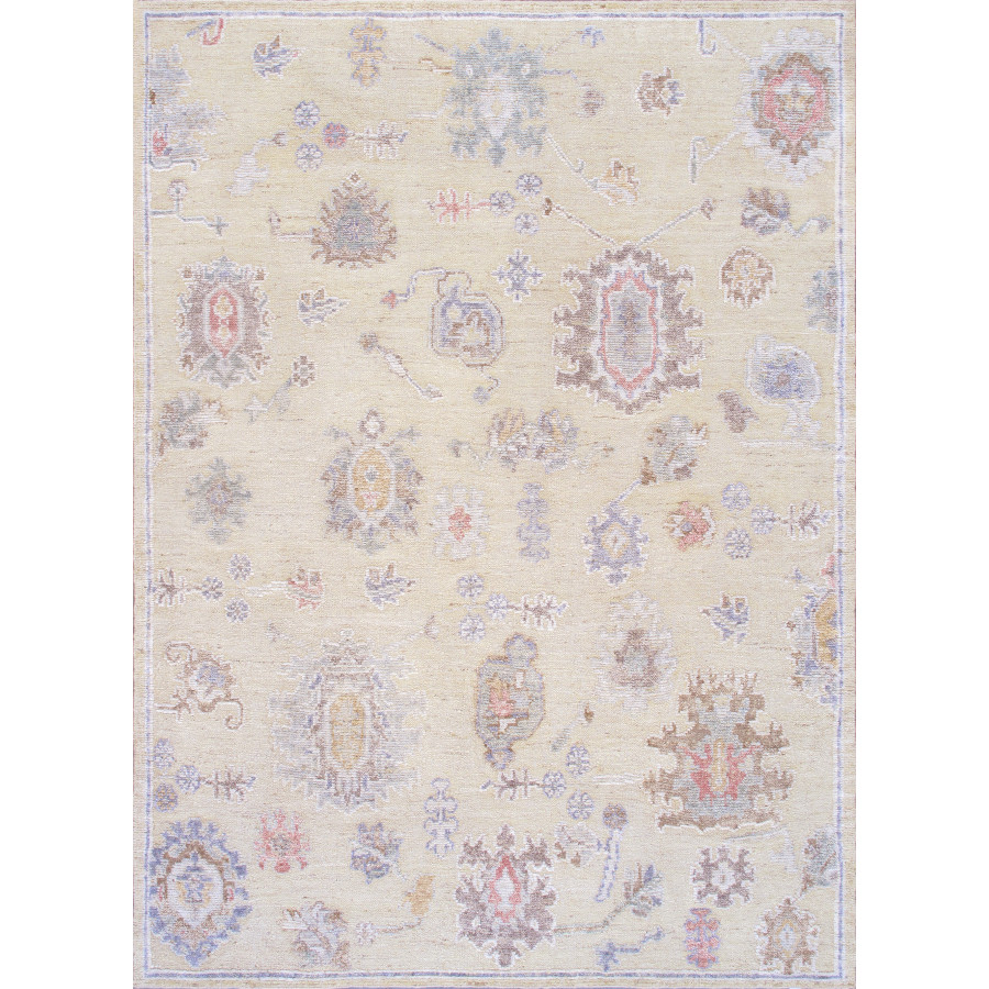 Pasargad - Oushak Collection Hand-Knotted Wool Area Rug in Gold, 111" x 147" (POS-08 9x12)