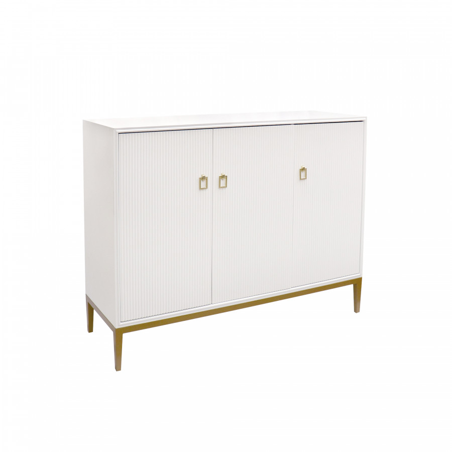 Pasargad Victoria 3 Doors Sideboard - Ivory/Bronze, Wood