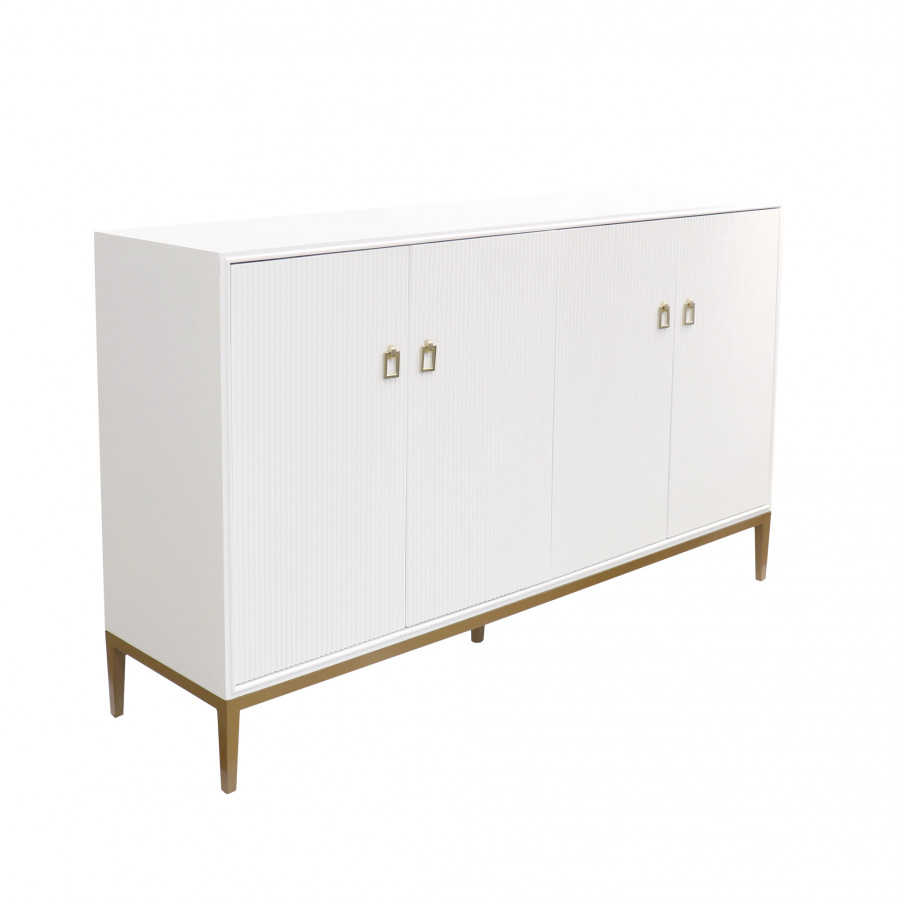 Pasargad Victoria 4 Doors, 2 Drawer Sideboard - Ivory/Bronze, Wood