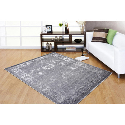 Pasargad - Silk Fusion Florence Collection Hand-Knotted Silk and Wool Area Rug 60'' x 96'' (PRAYA-07 DAR 5X8)