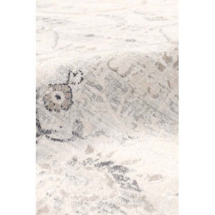 Pasargad Amadeus Collection Power Loom Polypropylene/Polyester Area Rug - Ivory/Silver, 60" x 84" (prc-1021is 5x7)