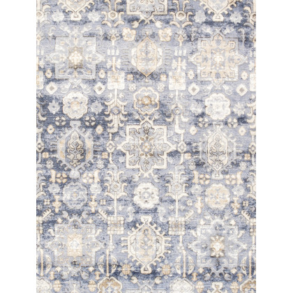 Pasargad - Amadeus Collection Power-Loomed Polypropylene/Polyester Area Rug in Blue/Ivory, 60" x 84" (prc-1022bi 5x7)