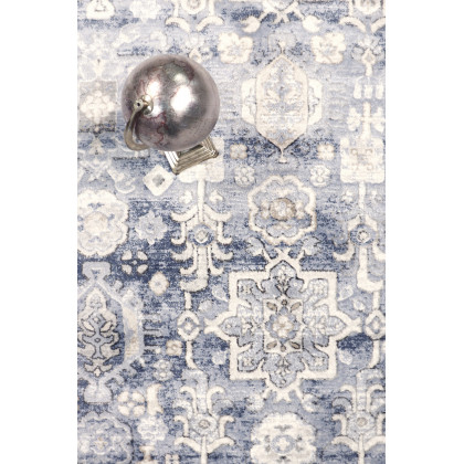 Pasargad - Amadeus Collection Power-Loomed Polypropylene/Polyester Area Rug in Blue/Ivory, 60" x 84" (prc-1022bi 5x7)