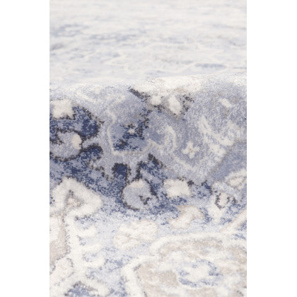 Pasargad - Amadeus Collection Power-Loomed Polypropylene/Polyester Area Rug in Blue/Ivory, 60" x 84" (prc-1022bi 5x7)