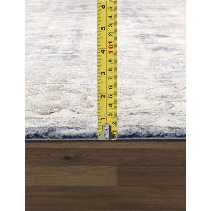 Pasargad - Amadeus Collection Power-Loomed Polypropylene/Polyester Area Rug in Blue/Ivory, 60" x 84" (prc-1022bi 5x7)