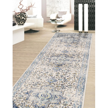 Pasargad Chelsea Collection Power-Loomed Polypropylene/Polyester Area Rug - Ivory, 32" x 72" (prc-5365 2.08x6)