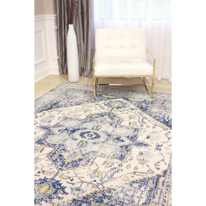 Pasargad Chelsea Collection Power Loom Polypropylene/Polyester Area Rug - Ivory, 96" x 120" (prc-5365 8x10)
