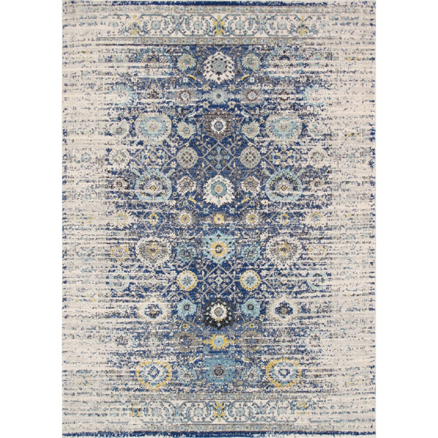 Pasargad Chelsea Collection Power-Loomed Polypropylene/Polyester Area Rug - Navy/Ivory, 48" x 72" (prc-5586n 4x6)