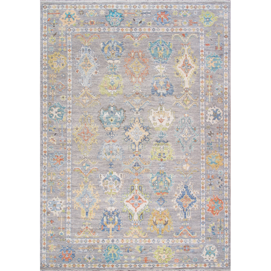 Pasargad - Oushak Collection Hand-Knotted Wool Area Rug in Gray, 119" x 169" (PRE-10031 10X14)