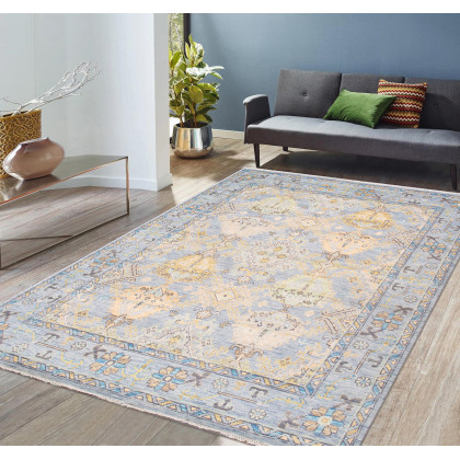 Pasargad - Oushak Collection Hand-Knotted Wool Area Rug in L. Blue, 97" x 117" (PRE-10073 8X10)