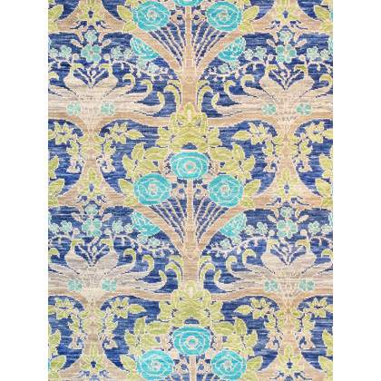 Pasargad - Oushak Collection Fine Wool Area Rug in Blue, 95" x 117" (PRE-13 8X10)