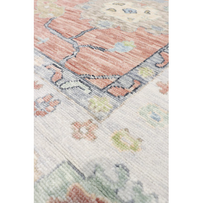 Pasargad - Oushak Collection Hand-Knotted Wool Area Rug in Coral/Ivory, 123" x 166" (PRE-9321 10x14)