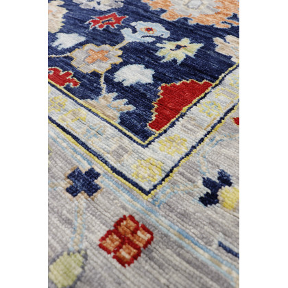Pasargad - Oushak Collection Hand-Knotted Wool Area Rug in Navy/Silver, 119" x 168" (PRE-9744 10x14)
