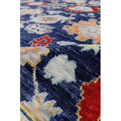 Pasargad - Oushak Collection Hand-Knotted Wool Area Rug in Navy/Silver, 119" x 168" (PRE-9744 10x14)