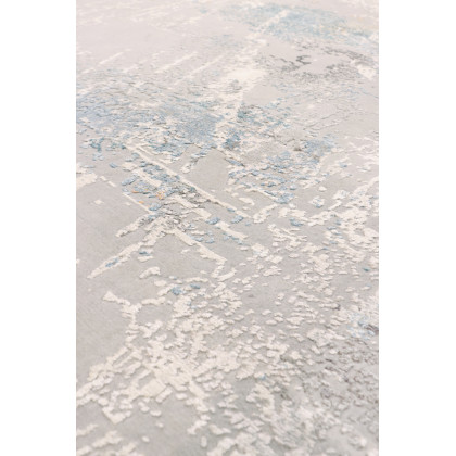 Pasargad Modern Collection Hand-Knotted Silk/Wool Area Rug - Silver/Multi, 110" x 146" (prj-35 9x12)