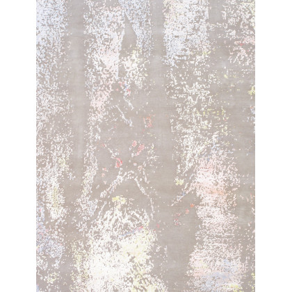 Pasargad - Modern Collection Hand-Knotted Silk/Wool Area Rug in Taupe/Multi, 108" x 146" (prj-71 9x12)