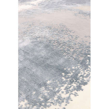 Pasargad - Modern Collection Hand-Knotted Silk/Wool Area Rug in Ivory/Blue, 109" x 146" (prj-72 9x12)