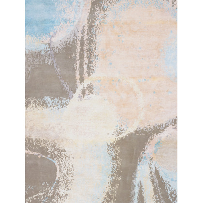 Pasargad - Modern Collection Hand-Knotted Silk/Wool Area Rug in Ivory/Gray, 110" x 146" (prj-73 9x12)