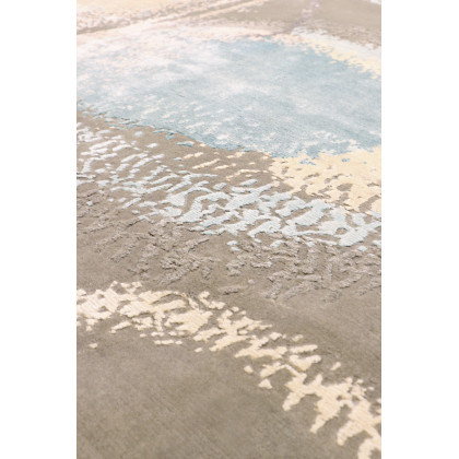 Pasargad - Modern Collection Hand-Knotted Silk/Wool Area Rug in Ivory/Gray, 110" x 146" (prj-73 9x12)