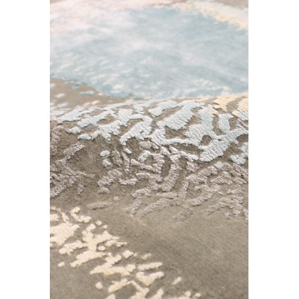 Pasargad - Modern Collection Hand-Knotted Silk/Wool Area Rug in Ivory/Gray, 110" x 146" (prj-73 9x12)