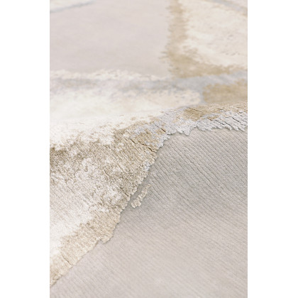 Pasargad - Modern Collection Hand-Knotted Silk/Wool Area Rug in Gray/Ivory, 122" x 172" (prj-75 10x14)