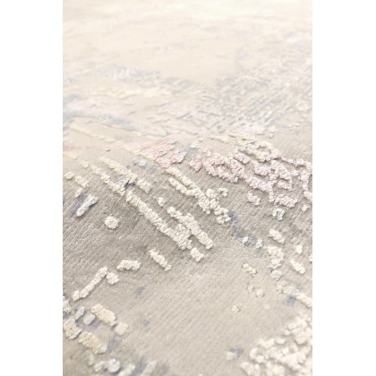 Pasargad Modern Collection Hand-Knotted Silk/Wool Area Rug - Beige/Gray, 110" x 147" (prj-8d 9x12)