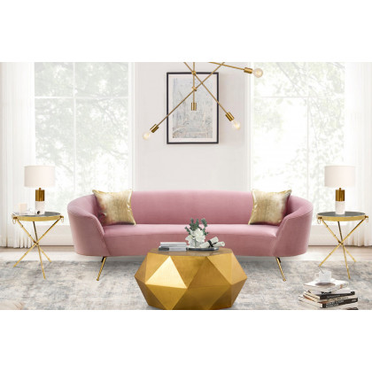 Pasargad Kronos Diamond Shape Brass Finish Iron Coffee Table - Brass