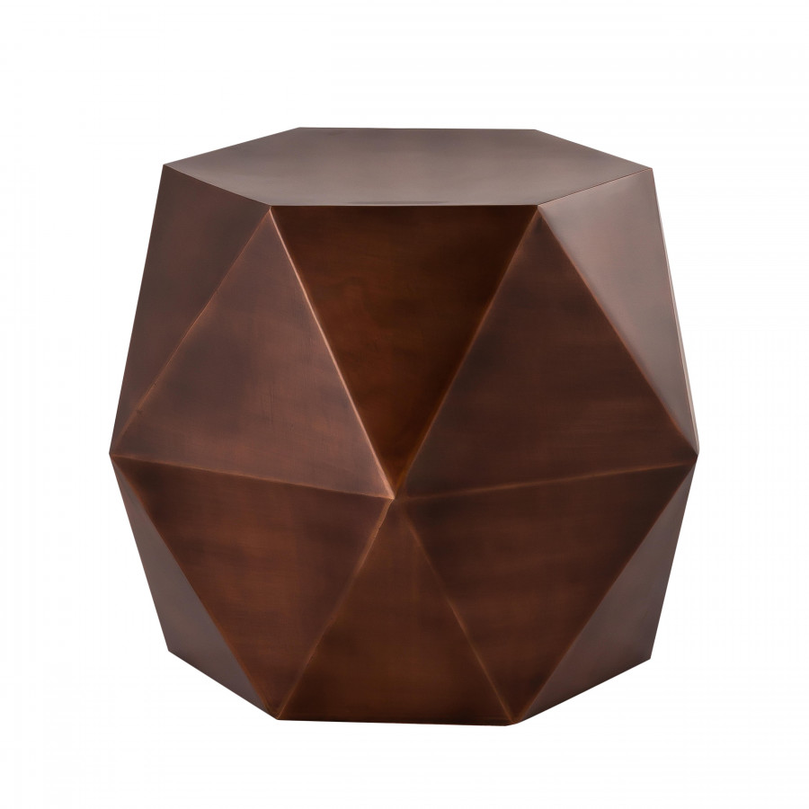 Pasargad - Lexi Hexagonal Side Table in Copper, Iron