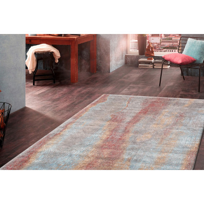 Pasargad Cosmo Collection Hand-Knotted Silk and Wool Area Rug (PS-241 8X10) - 96'' x 124''