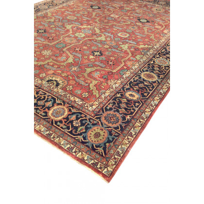 Pasargad Ferehan Collection Hand-Knotted Rust/Navy Wool Area Rug (PS-36 12X15) - 140'' x 178''