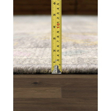 Pasargad Oushak Collection Hand-Knotted Wool Area Rug - Silver/Gray, 69" x 105" (PSF-04 6x9)