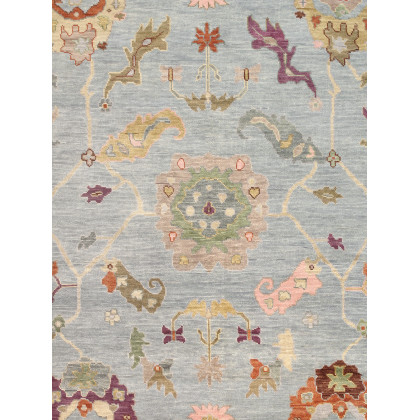 Pasargad - Oushak Collection Hand-Knotted Wool Area Rug in Blue/Green, 141" x 217" (PSF-05 12x18)