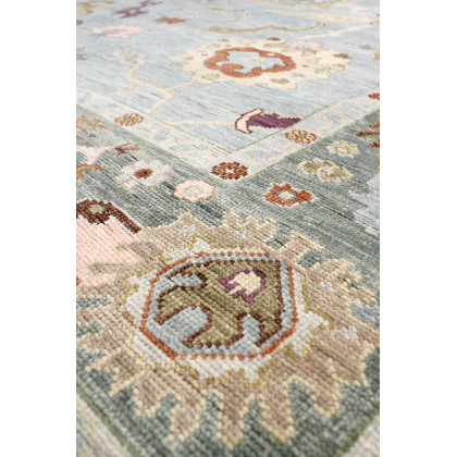 Pasargad - Oushak Collection Hand-Knotted Wool Area Rug in Blue/Green, 141" x 217" (PSF-05 12x18)