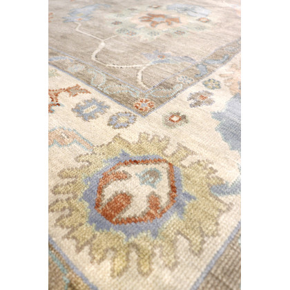 Pasargad Oushak Collection Hand-Knotted Wool Area Rug - Beige/Ivory, 118" x 167" (PSF-06 10x14)