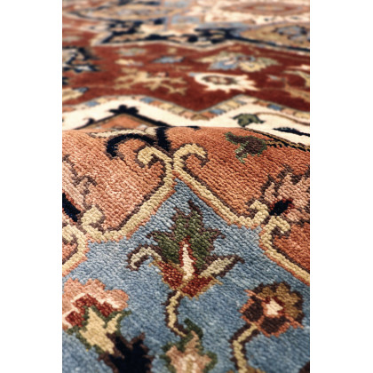 Pasargad Serapi Collection Hand-Knotted Wool Area Rug - Rust/Navy, 94" x 119" (PSF-7120 8x10)