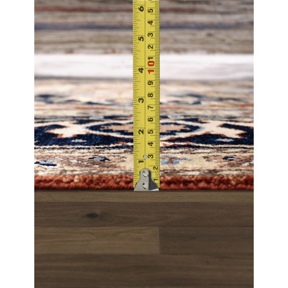 Pasargad Serapi Collection Hand-Knotted Wool Area Rug - Rust/Navy, 104" x 140" (PSF-7120 9x12)