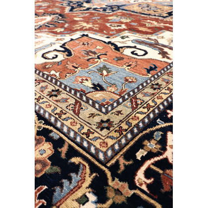 Pasargad - Serapi Collection Hand-Knotted Wool Area Rug in Rust/Navy, 140" x 176" (PSF-7121 12x15)
