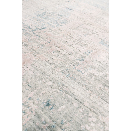 Pasargad Malibu Collection Hand-Loomed Bamboo Silk Area Rug - Gray/Pink, 96" x 120" (psh-01 8x10)