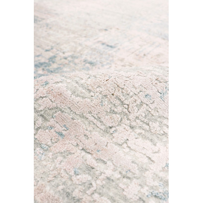 Pasargad Malibu Collection Hand-Loomed Bamboo Silk Area Rug - Gray/Pink, 96" x 120" (psh-01 8x10)