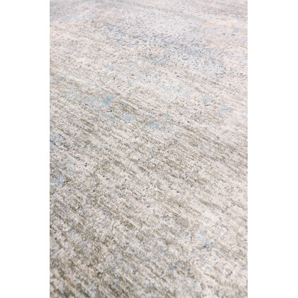 Pasargad Malibu Collection Hand-Loomed Bamboo Silk Area Rug - Gray/Aqua, 96" x 120" (psh-03 8x10)